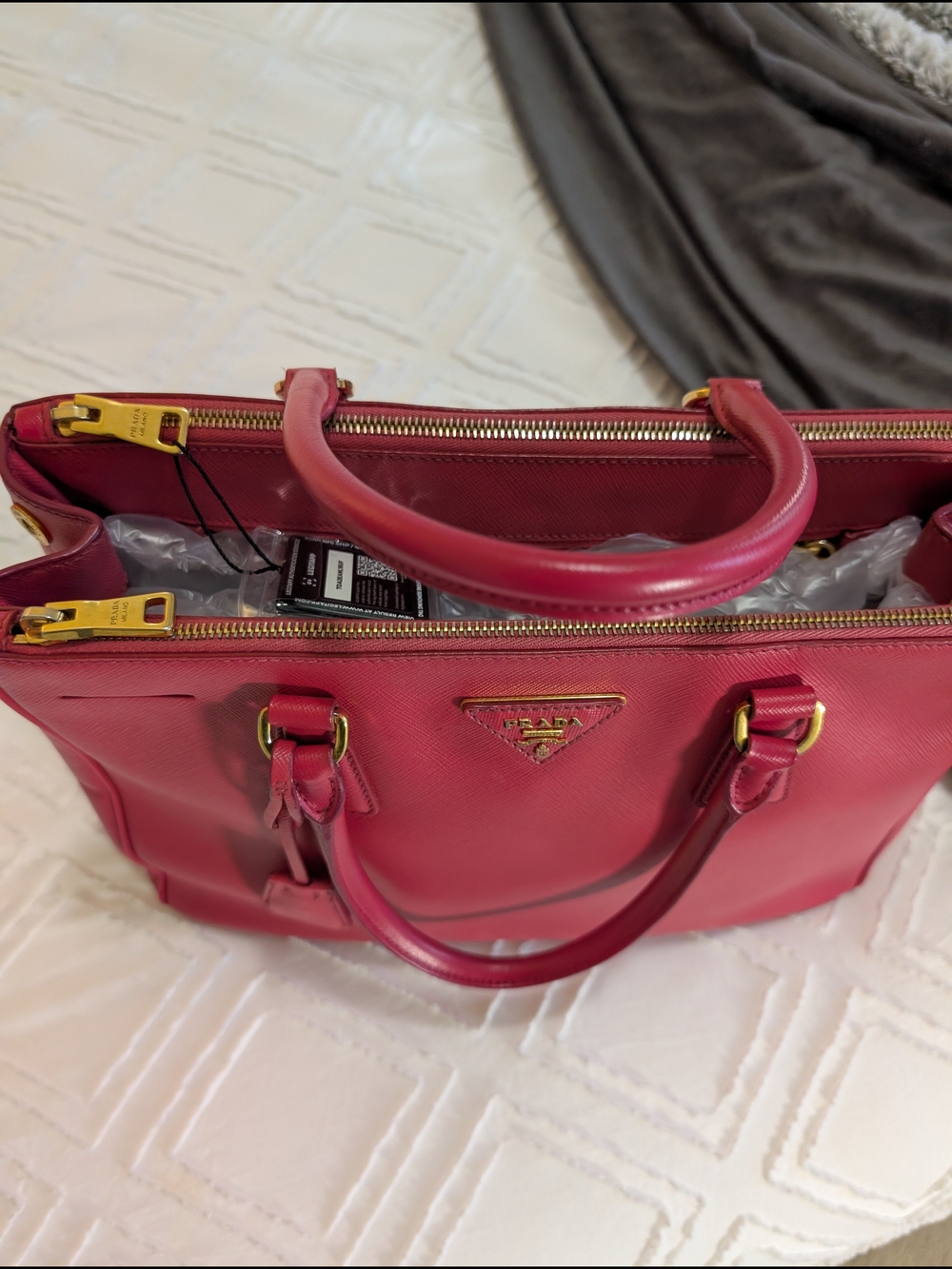 Prada Saffiano Leather Satchel in Magenta - Picture 8 of 12